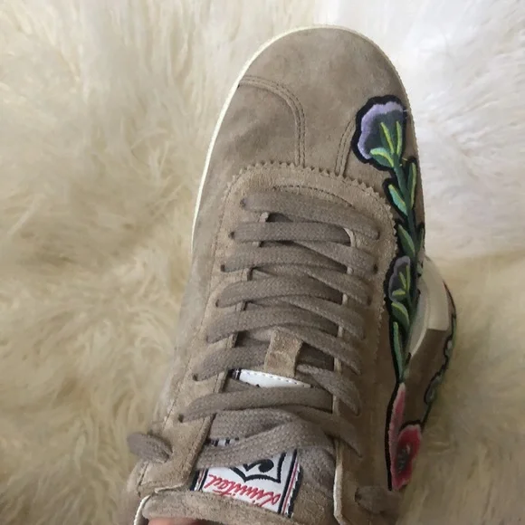 ASH Gull floral embroidered suede sneakers - Picture 8 of 13
